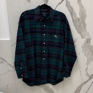 Vintage Polo Ralph Lauren Blake Dog Tartan Plaid Button Down Oxford